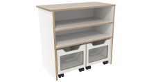 Opbergkast met 2 rolbakken B82xD44xH80cm Wit - Grey Craft oak Tangara Groothandel voor kinderrdagverblijf inrichting13